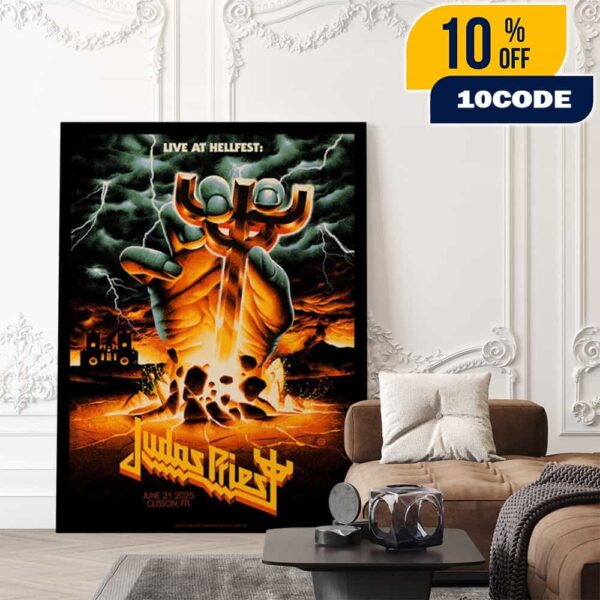 Official Screen Prints Judas Priest Band At Hellfest June 19-22 2025 At Clisson France Poster Design Artwork By Max Loffler Poster Canvas Home Decor