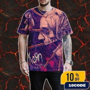 Official Screen Prints Korn Band At Hellfest June 19-22 2025 At Clisson France Poster Design Artwork By Sinpiggyhead 3D AOP Unisex T-Shirt