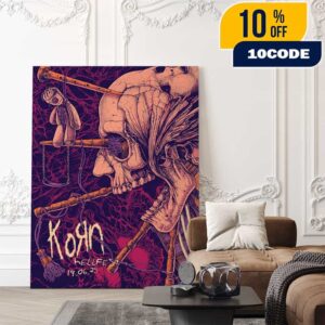 Official Screen Prints Korn Band At Hellfest June 19-22 2025 At Clisson France Poster Design Artwork By Sinpiggyhead Poster Canvas Home Decor