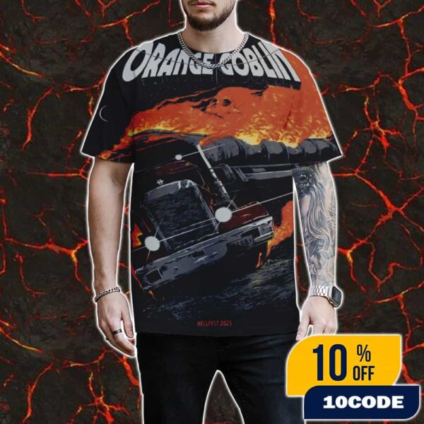 Official Screen Prints Orange Goblin Band At Hellfest June 19-22 2025 At Clisson France Poster Design Artwork By JOHRICE All Over Print Graphic T-Shirt, Hoodie