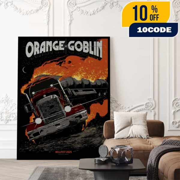 Official Screen Prints Orange Goblin Band At Hellfest June 19-22 2025 At Clisson France Poster Design Artwork By JOHRICE Poster Canvas Home Decor
