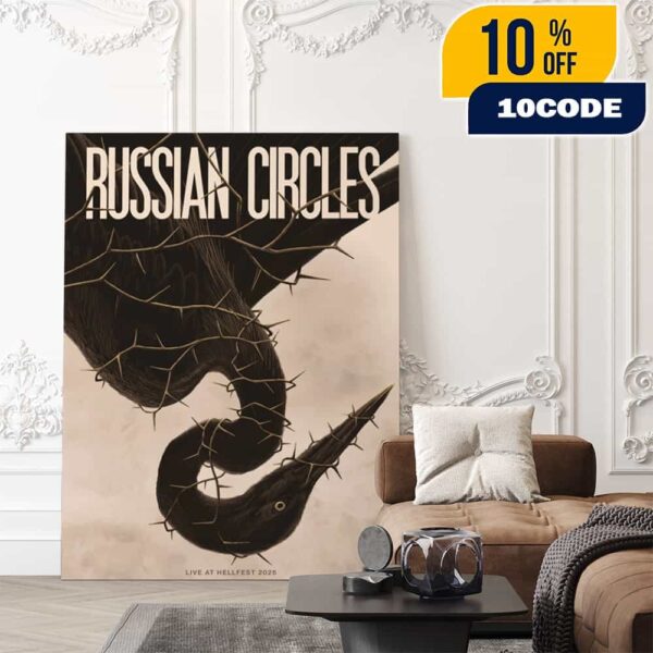 Official Screen Prints Russian Circles Band At Hellfest June 19-22 2025 At Clisson France Poster Design Artwork By Vaderetro Poster Canvas Home Decor