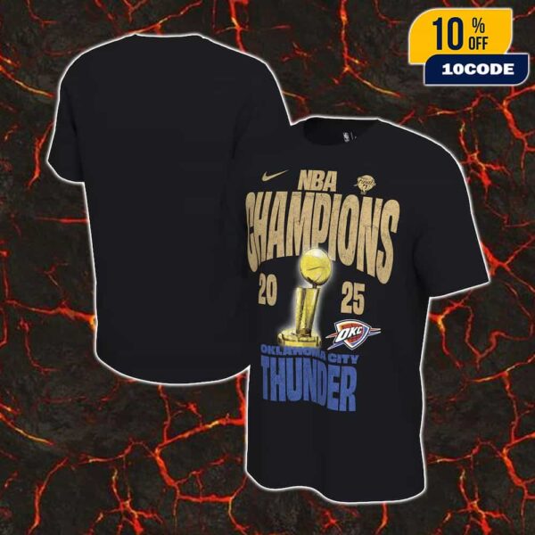 Oklahoma City Thunder Nike 2025 NBA Finals Champions Locker Room Confetti Unisex T-Shirt