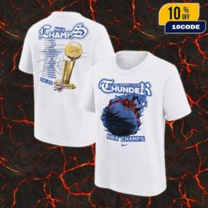 Oklahoma City Thunder Nike 2025 NBA Finals Champions Parade Roster Unisex Two Sides T-Shirt