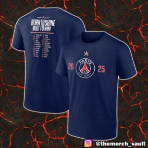 Paris Saint-Germain 2025 Champions League Winners Roster Unisex T-Shirt