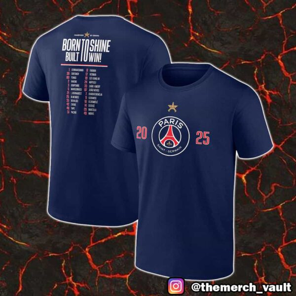 Paris Saint-Germain 2025 Champions League Winners Roster Unisex T-Shirt