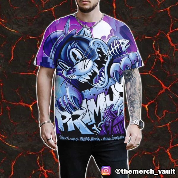 Primus Poster Show Artwork Design By Maxx242 June 3 2025 At Baxter Arena Omaha Nebraska All Over Print Graphic T-Shirt, Hoodie