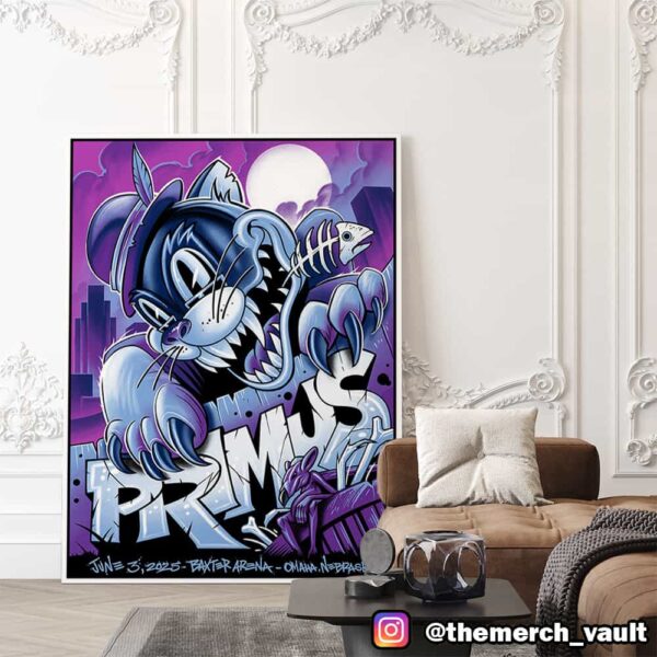 Primus Poster Show Artwork Design By Maxx242 June 3 2025 At Baxter Arena Omaha Nebraska Poster Canvas Home Decor