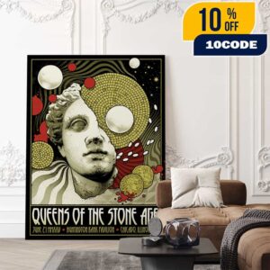 Queens Of The Stone Age June 21 2025 At Huntington Bank Pavilion Chicago Illinois USA The End Is Nero Poster Artwork By Arcane Path Print Co Poster Canvas Home Decor