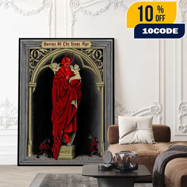Queens Of The Stone Age The End Is Nero Tour June 10 2025 At Boston MA MGM Music Hall At Fenway Poster Show Limited Poster Canvas Home Decor