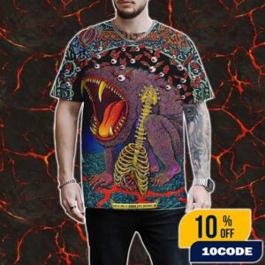Queens Of The Stone Age Tour The End Is Nero June 17 2025 At KEMBA Live Columbus Ohio Poster Design Artwork By Emek Studios All Over Print Graphic T-Shirt, Hoodie