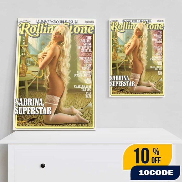 Rolling Stone Summer Double Issue July August 2025 Sabrina Carpenter Super Star Cover Magazine Poster Canvas