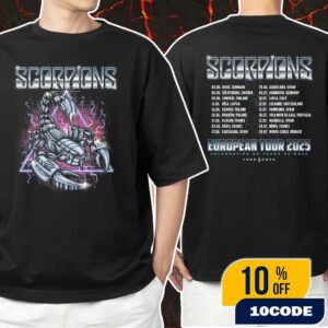 Scorpions European Tour 2025 Celebrating 60 Years Of Rock 1965-2925 With Tour Dates Backprint Unisex T-Shirt Merchandise