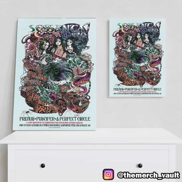 Sessanta V2.0 61st Birthday Celebration For Maynard James Keenan May 31 2025 American Family Insurance Amphitheater Milwaukee WI Poster Artwork By Caitlin Mattisson Poster Canvas