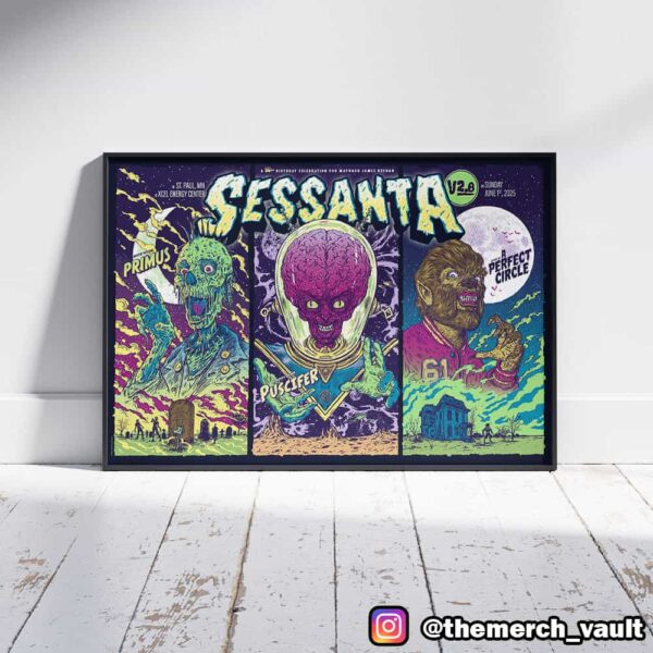 Sessanta V2.0 61st Birthday For Maynard James Keenan At Xcel Energy Center St Paul MN June 1st 2025 Poster Event Design Artwork By Garrett Morlan Merch Landscape Poster Canvas