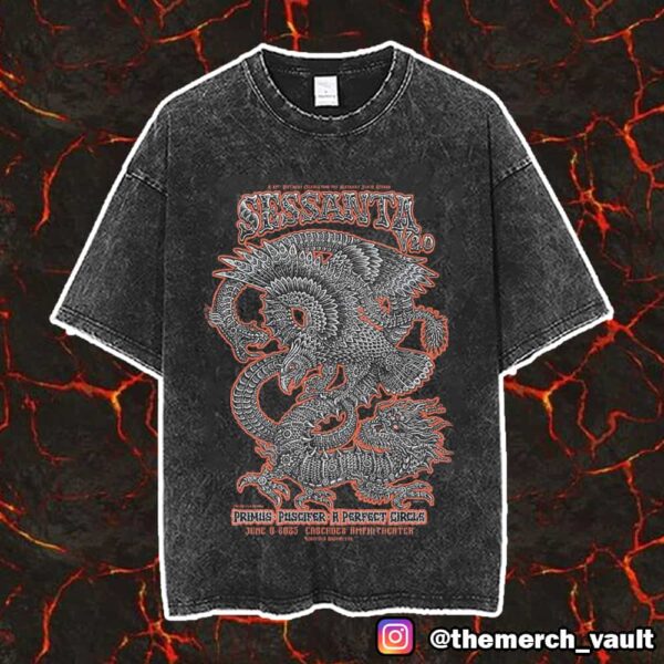 Sessanta V2.0 61st Birthday For Maynard James Keenan June 6 2025 At The Cascades Amphitheater Ridgefield Washington Poster Tee Design By Emek Studios Vintage Washed Unisex T-Shirt
