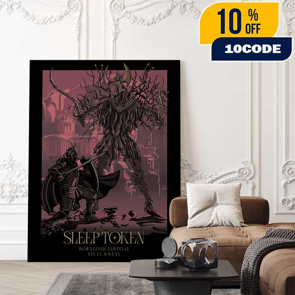 Sleep Token Take The Stage At The Download Festival June 13-15 2025 At Donington Park UK Poster Artwork By ChrisHardy Design Poster Canvas Home Decor