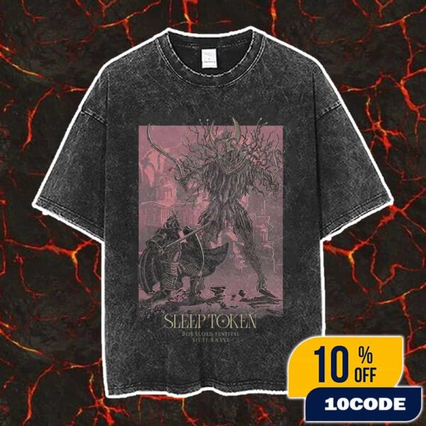 Sleep Token Take The Stage At The Download Festival June 13-15 2025 At Donington Park UK Poster Artwork By ChrisHardy Design Vintage Washed Unisex T-Shirt