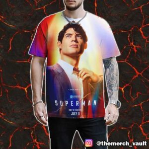 Superman David Corenswet As Clark Kent July 11 2025 DC Studios All Over Print Graphic T-Shirt, Hoodie