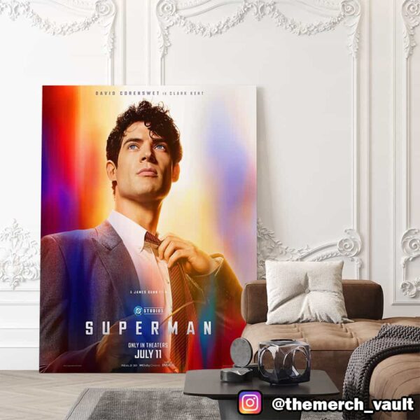 Superman David Corenswet As Clark Kent July 11 2025 DC Studios Poster Canvas Home Decor