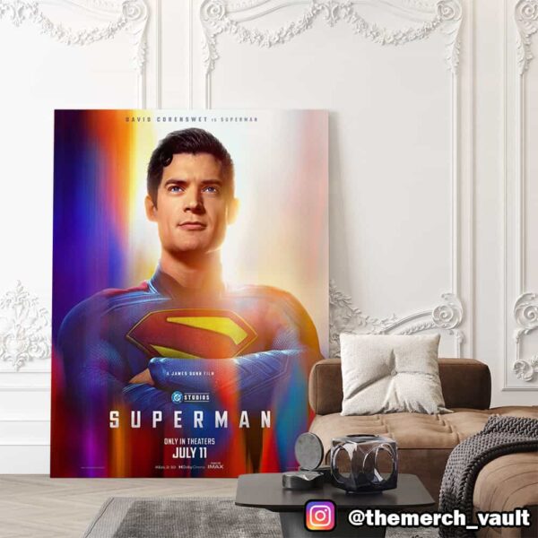 Superman David Corenswet Is Superman July 11 2025 DC Studios Poster Canvas Home Decor