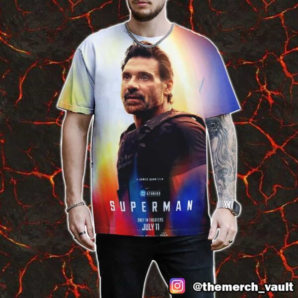 Superman Frank Grillo As Rick Flag Sr July 11 2025 DC Studios All Over Print Graphic T-Shirt, Hoodie