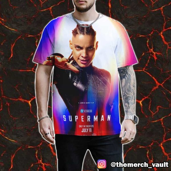 Superman Maria Gabriela De Faria As The Engineer July 11 2025 DC Studios All Over Print Graphic T-Shirt, Hoodie