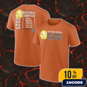 Texas Longhorns 2025 NCAA Softball Women’s College World Series Champions Schedule Unisex T-Shirt (Texas Orange)