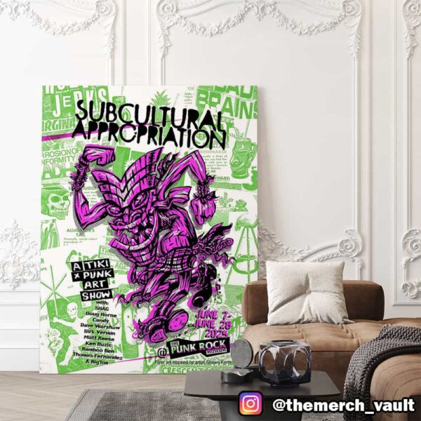 The Punk Rock Museum June 7-28 2025 Subcultural Appropriation By Artist Shawn Kerry Tiki x Punk Poster Art Show Poster Canvas Home Decor