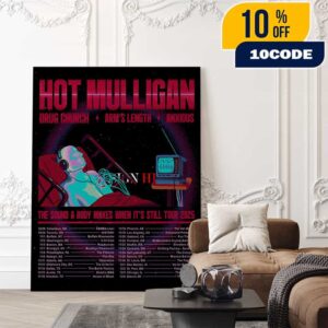 This Fall With Hot Mulligan x Drug Church x Arm’s Length x Anxious The Sound A Body Makes When It’s Still Tour 2025 Poster Tour Dates Poster Canvas Home Decor