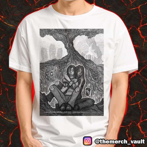 Tonight’s Poster Show For A Perfect Circle June 7 2025 At White River Amphitheatre Auburn WA Design Artwork By Eric Johnson Merchandise Unisex T-Shirt