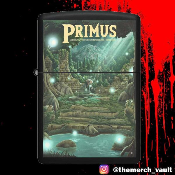 Tonight’s Poster Show For Primus June 7 2025 At White River Amphitheatre Auburn WA Design Artwork By Bailey P Race Lighter Box