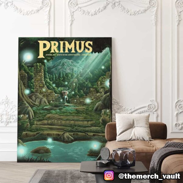 Tonight’s Poster Show For Primus June 7 2025 At White River Amphitheatre Auburn WA Design Artwork By Bailey P Race Poster Canvas Home Decor