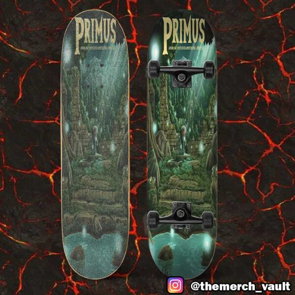 Tonight’s Poster Show For Primus June 7 2025 At White River Amphitheatre Auburn WA Design Artwork By Bailey P Race Skateboard Event Deck