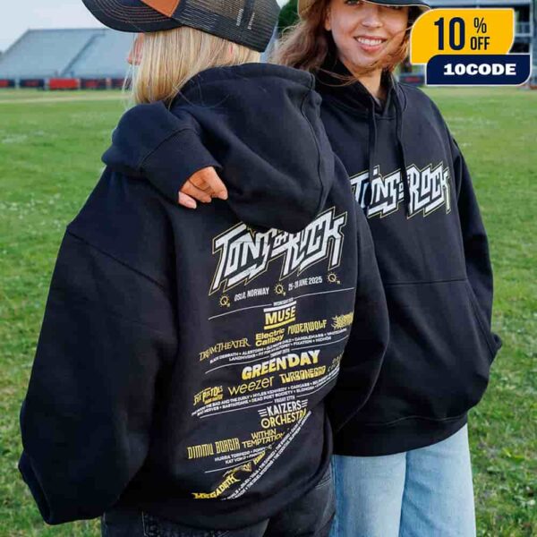 Tons Of Rock 2025 Festival 25-28 June 6 At Ekebergsletta Oslo Norway Line Up Unisex Two Sides T-Shirt