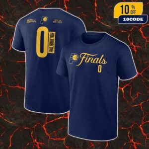 Tyrese Haliburton Indiana Pacers 2025 NBA Finals Court Vision Name And Number Unisex T-Shirt
