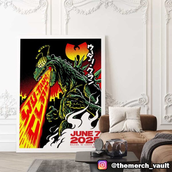 Wu-Tang Clan June 7 2025 Poster Art By Acorn At Raleigh NC Lenovo Center Poster Canvas Home Decor