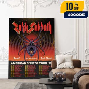 Zakk Sabbath American Winter Tour 2025 Poster Tour Dates With Special Guests Dark Chapel Poster Canvas Home Decor
