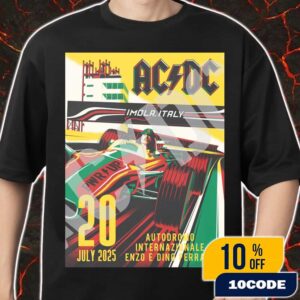AC/DC Imola PWR UP Event Tour Poster Europe 20 July 2025 At Autodromo Internazionale Enzo e Dino Ferrari Italy Merch Unisex T-Shirt