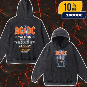 AC/DC PWR UP Event Tour Tallinn 2025 You’ve Been Thunderstruck 24 July 2025 Merch Tee At Tallinn Song Festival Grounds Estonia Merch Unisex Two Sided Washed T-Shirt