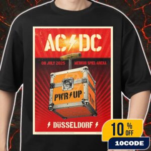 AC/DC PWR UP Tour July 8 2025 At Merkur Spiel Arena Dusseldorf Poster Concert Artwork By Lars P Krause Douze Merch Unisex T-Shirt