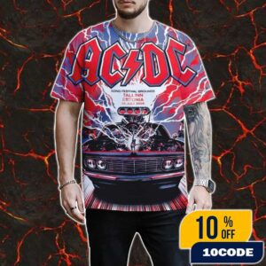 AC/DC Tallinn PWR UP Tour Poster 2025 Lithograph Printed Artwork By Steven Thomas July 24 2025 At Tallinn Song Festival Grounds Estonia All Over Print Graphic T-Shirt, Hoodie