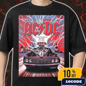 AC/DC Tallinn PWR UP Tour Poster 2025 Lithograph Printed Artwork By Steven Thomas July 24 2025 At Tallinn Song Festival Grounds Estonia Merch Unisex T-Shirt