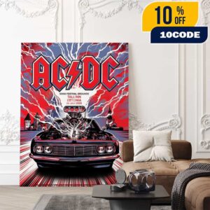 AC/DC Tallinn PWR UP Tour Poster 2025 Lithograph Printed Artwork By Steven Thomas July 24 2025 At Tallinn Song Festival Grounds Estonia Poster Canvas Home Decor
