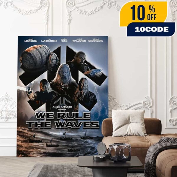 Amon Amarth Presents We Rule The Waves July 17 2025 New Single And Music Video Poster Official Trailer Poster Canvas Home Decor
