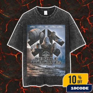 Amon Amarth Presents We Rule The Waves July 17 2025 New Single And Music Video Poster Official Trailer Vintage Washed Unisex T-Shirt