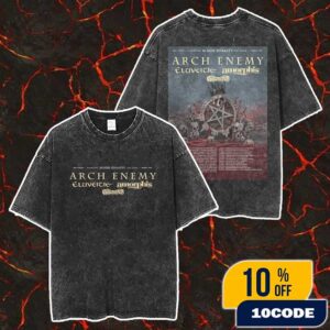 Arch Enemy European Blood Dynasty 2025 Tour New Chapter To The Stage Poster Tour Dates Merch Unisex Two Sided Washed T-Shirt