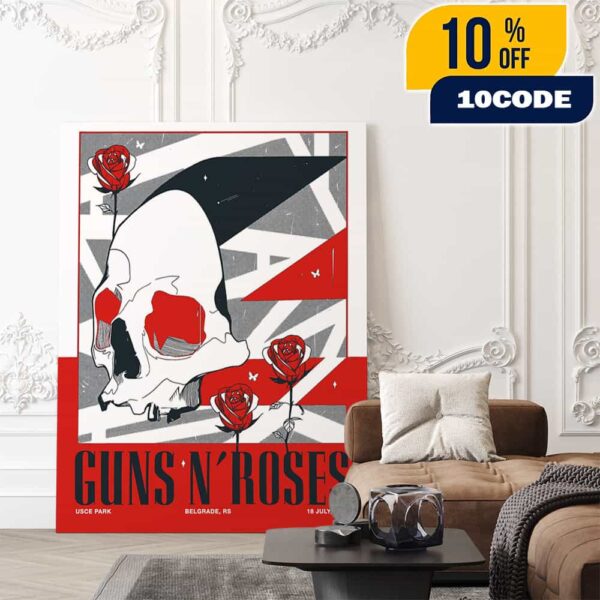 Are You F’N’ Ready Guns N’ Roses Event Poster Tour 18 July 2025 At Usce Park Belgrade RS Poster Canvas Home Decor