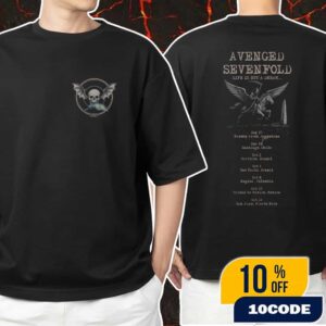 Avenged Sevenfold Life Is But A Dream Remeras Argentina 2025 Skull Logo With Tour Dates Artwork Backprint Unisex T-Shirt Merchandise