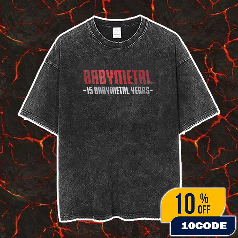 Babymetal New Album Metal Forth And 15th Anniversary Celebration Tower Records Collab 15 Babymetal Years Version Vintage Washed Unisex T-Shirt Babymetal New Album Metal Forth And 15th Anniversary Celebration Tower Records Collab 15 Babymetal Years Version Vintage Washed Unisex T-Shirt